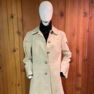 Anne Taylor Loft Tan Twill Fitted Trench Coat